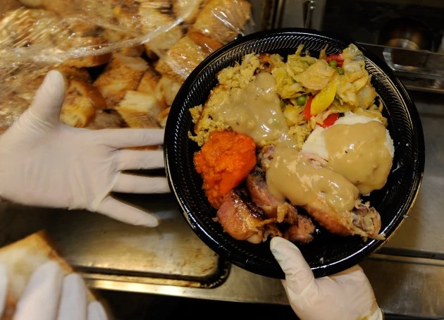 Salvation Army Feeds Homeless On Thanksgiving Day