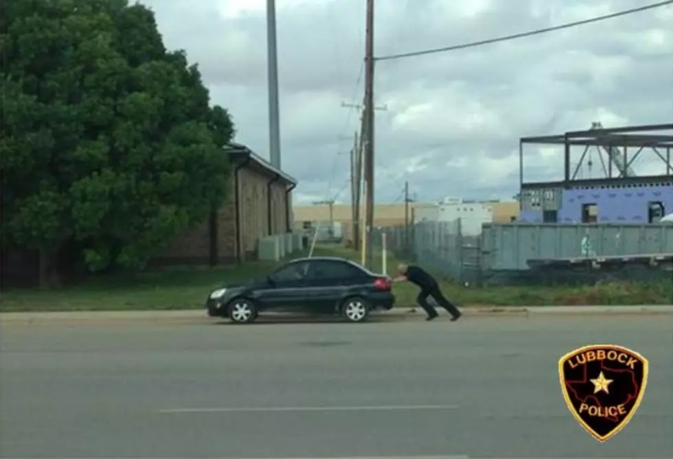 Lubbock Police Officer Single-Handedly Pushes Stalled Car for Blocks