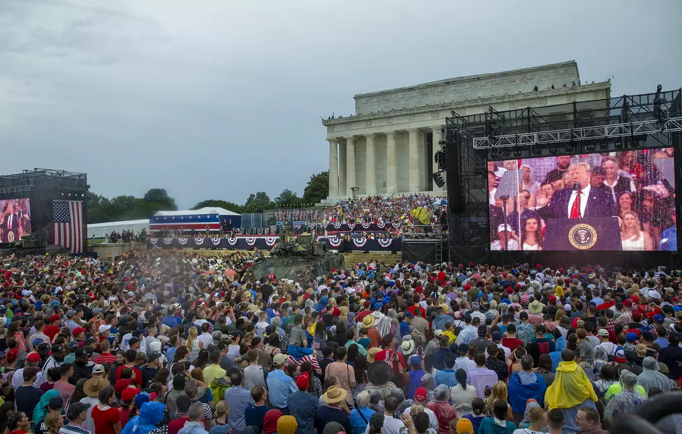 President Trump Delivers Independence Day Speech Amidst B-2 Stealth Bomber Flyover